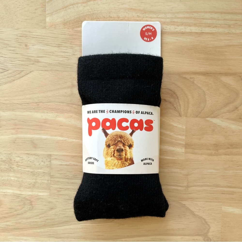 Alpaca Socks Buttery Soft Black Lightweight Crew Pacas Women’s Size S-M 5-8